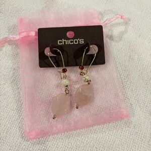 Chico's Pink Stone Dangle Earrings